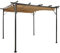 Wenjingqi-312227 Pergola mit einziehbarem Dach, Stahl, Taupe, 3 x 3 m, 180 g/m²