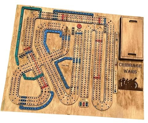 TTETTZ Holzornament Holz Cribbage Brettspiel Set, Klassisches Familienunterhaltungsspiel