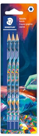 STAEDTLER 170 Bleistift, Hexagonaler Bleistift, Leicht radier- und spitzbar, Blisterkarte mit 3 Bleistiften in HB, 170BK3E2-1