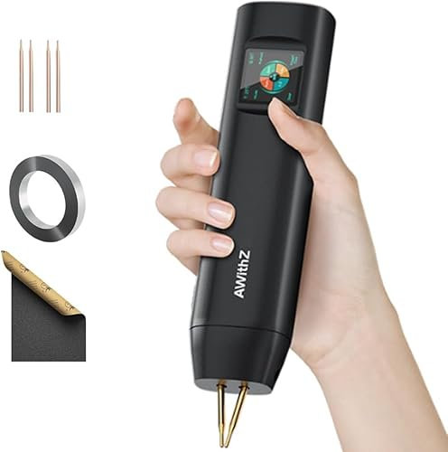 Saldatrice a punti per batterie, AWithZ 2 in 1 Saldatrice a Punti H2 con aghi di ricambio,LCD, 99 Livelli regolabili per riparare piccoli progetti, realizzare pacchi batteria (H2PRO)