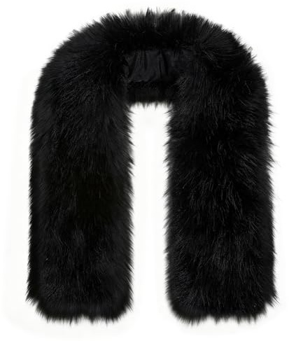 BENECREAT Faux Fur Collar, Faux Fur Hood Trim Replacement Collar for Coat Sweater Jacket Sewing Craft Decor