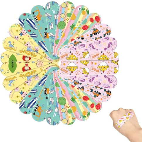 Cerotti per Bambini, 120 Pezzi, Ipoallergenici e Resistenti ai Lavaggi, Design Divertente e Waterproof, Per Pelli Sensibili, Confezione Colorata e Pratica