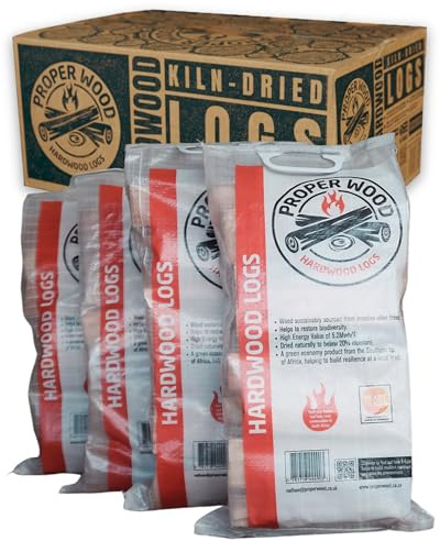 Proper Wood Hardwood Logs 4x22L Bags | Kiln Dried, Ready to Burn