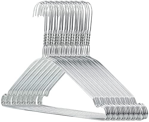 Hangerworld 50 Draht Kleiderbügel mit Einkehrbungen 41cm Silber Metall Kleiderbügel