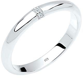 Elli DIAMONDS Bague Femmes Classique avec Diamant (0.04 ct.) en Argent Sterling 925