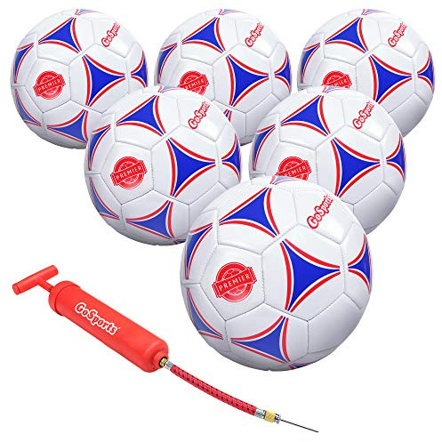 GoSports Premier Soccer Ball with Premium Pump 6 Pack, Size 3