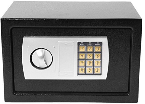 8.5L Safe Electronic Security Box Digital Password & Keys Combination Lock for Home Office Hotel Antitheft Wall Mounted Steel Safety Box Storage Cash Money Jewelry Black