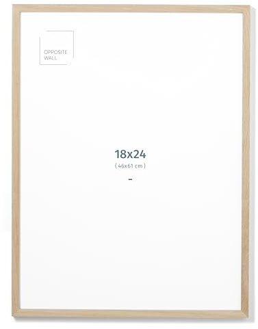 Opposite Wall - 18x24 in - Natural Solid Oak Wood Picture Frame - Lightweight, Versatile & Shatterproof - Wall Hanging Poster or Photo Frame - Wall Decor for Office, Gallery & Home