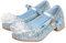 KANDEMY Mädchen Kristall Elsa Schuhe mit Absatz Glitzer Prinzessin Schuhe mit Pailletten Kinder Sandalen Eiskönigin für Halloween Fest Fasching Geburtstag Party Blau 27