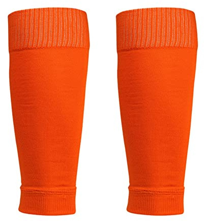 Balems Unisex Leg Sleeves Calf Guards Socks Football Shin Guards Sleeves Socks Tights Leg Warmer for Running, Cycling, Soccer, Golf, Tennis, Suitable for Calf Circumference 35-43CM Orange