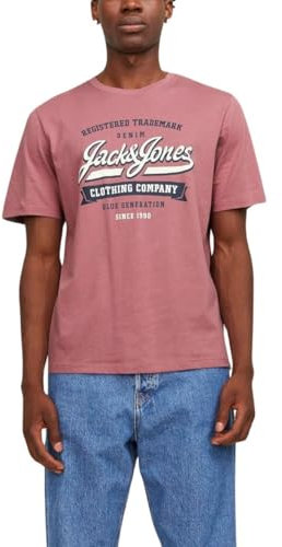 JACK & JONES Herren JJELOGO Tee SS O-Neck 2 COL SS24 SN Langarmhemd, Mesa Rose, XS