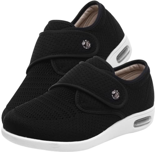 POFH Scarpe speciali per alluce valgo da donna, scarpe da ginnastica, speciali per camminare, scarpe extra larghe da donna, antiscivolo, comode (colore: nero, taglia: 40 EU)