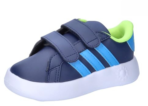 adidas Grand Court 2.0 Shoes Kids, Zapatillas Unisex niños, Dark Blue Blue Burst Lucid Lemon, 19 EU
