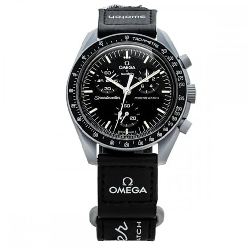 Omega x Swatch SO33M100 Moon Swatch Mission to The Moon Speedmaster Montre moderne, noir