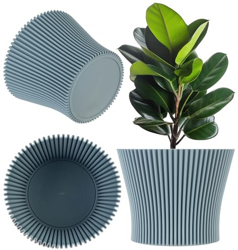 KADAX Vaso da fiori in plastica, per piante grasse ed erbe, moderno per interni ed esterni (verde menta, 13,5 cm)