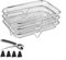 Besttoolifes 3 Layer Stackable Rack Set Stainless Steel Mesh Basket for Air Fryer Steamer Oven,Enhanced Air Circulation, Increased Cooking Capacity, Efficient Grid Structure(Rectangular)