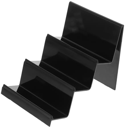 Holibanna Espositore Acrilico Nero Multi-strato per Portafogli e Occhiali, Stabile e Robusto, per Esposizione e Organizzazione Elegante su Scrivania