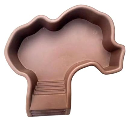 Sharplace Tortoise Food Dish with Ramp Reptile Water Bowl Feeder Bathing Pool Water Dish for Terrarium Tank Bearded Dragon Hermit Crabs, Without Hose
