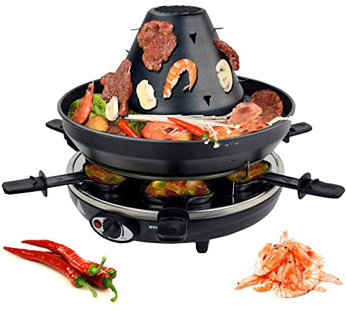 Syntrox Germany Tatarenhut Tischgrill Elektrogrill Grill Raclette für 6 Personen