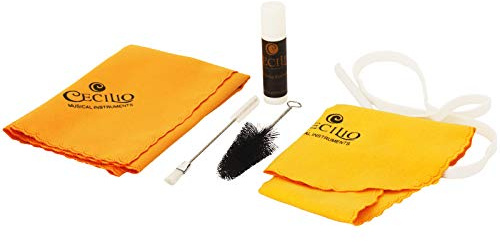Cecilio Clarinet Care & Maintenance Kit, All in One Accessories Set with Hanky Swab, Mouthpiece Brush, Polishing Cloth, Key Brush, Cork Grease