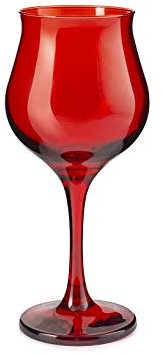 Pasabahce 518728 Wavy Set 6 Weingläser, Glas, Rot, cl37
