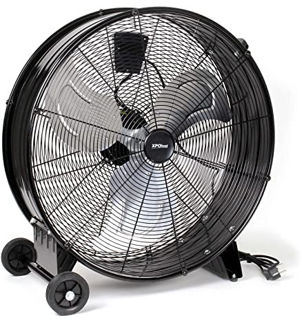 WilTec Ventilateur à Tambour de Sol 60cm 180W Ventilateur Sol Câble 3 Réglage de Vitesse Brasseur Refroidisseur d’air Souffleur Appareil de rafraîchissement Circulation d'air