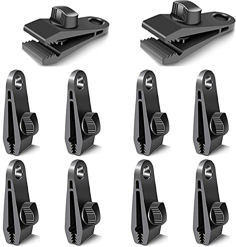 VINPHISH Planenclips,Zelte Clip,Tarp Clips,Große Plane Clips Lock,Hochleistungs-linoleumclip für Wohnwagen, Pavillon, Pool Planen, Markisen,Boot Abdeckplane(10 Pcs), Helles Schwarz