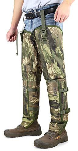 Skiguard Gamasche Chaps für die Jagd - Schlangenbissschutz vom Knöchel bis zum Oberschenkel, wasserdichte Schlangengamasche für Herren (Urban Camo)