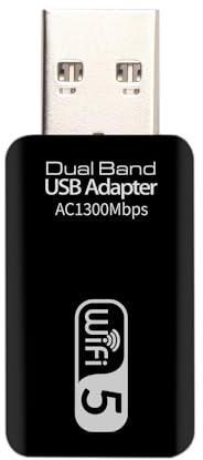 USB WLAN-stick för PC, AC 1 300 Mbps mini WLAN-stick dualBand 2,4 GH/5 GHz dongle USB 3.0 WiFi 5-adapter