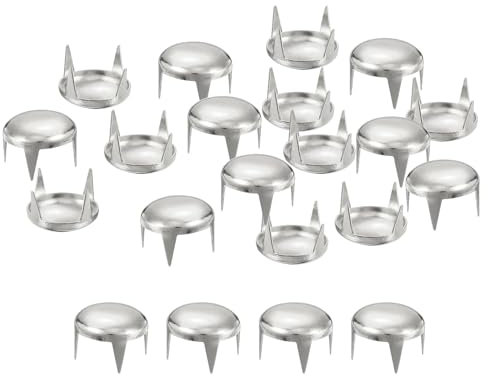 QUARKZMAN 160 Piezas de Remaches Redondos de Cúpula Plateados, 12 mm de Tachuelas de Espiga de Latón, Puntos Punk Rock, Cabezas de Clavos de Garra, Cuentas de Clavos
