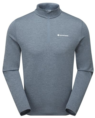 Montane Men's Dart Zip Neck T-Shirt Stone Blue