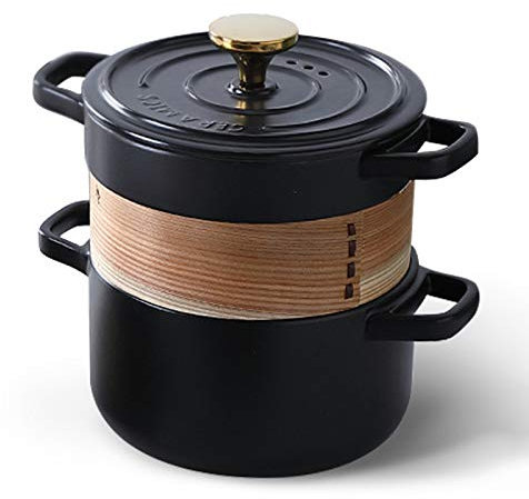 Enameled Cast Iron Cooking Pot - 21cm Dutch Oven with Lid, Multi-Functional Cookware for Saute, Roast, Bake, Steam and More - Non-Stick Frying Pan for Casseroles and Braising