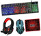 jojofuny 1set Gioco Ergonomico Tastiera Mouse Cuffie e Tappetino Usb Wired Design Cracked Texture Illuminazione Colorata Per Gamer e Ufficio