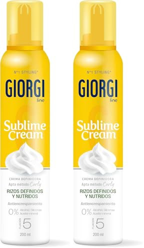Giorgi Line Sublime Cream, Espuma en Crema para Rizos Definidos, Hidratados y Elásticos sin Encrespamiento, No Engrasa, Fórmula Concentrada 0% Alcohol 0% Siliconas, Fijación 5-200 ml (Paquete de 2)