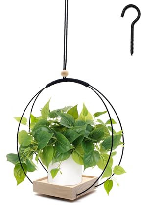 ChAusa Pots de Fleurs à Suspendre Pot Suspendu Jardiniere Suspendue Suspension Plante Idéal pour Les Amateurs de Plantes et Les Passionnés de Décoration Recherchant Un Style éLéGant Parfait(Noir)