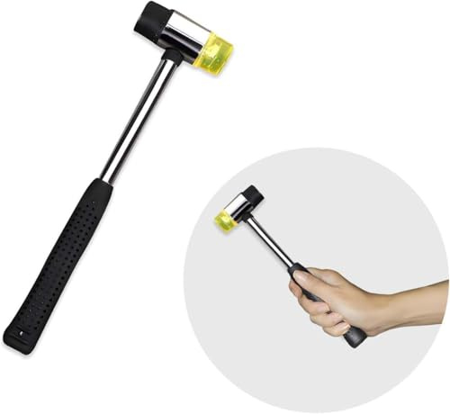 Doppelkopf Gummihammer,Gummihammer,Gummi Hammer mit Rutschfestem Griff,für Leder, Holz, Schmuck,Kunststoff, Kunsthandwerk, Nylonhammer, DIY-Projekte