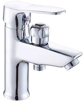 KIXZSAZ Robinet de lavabo à double usage, accessoire de salle de bains moderne, robinet de lavabo avec Installation facile et robinets d'arrêt en cuivre, sortie douce, Couleur galvanisée