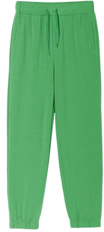 Haloumoning Pantalon de jogging pour garçons Regular Fit Pantalon de sport léger pour enfants Pantalon uni décontracté avec taille élastique et poches, vert, 11-12 ans