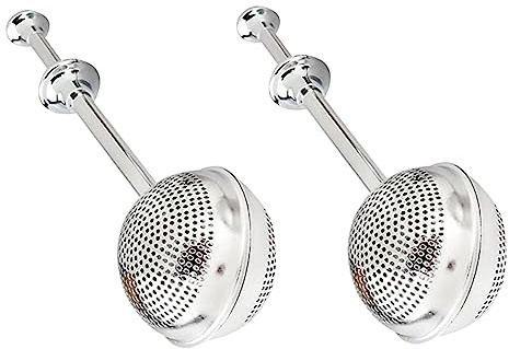 DECOMELODY 2 piezas Infusor de Té Bola Inoxidable Mango Colador para Sueltas para Tazas Individuales Resistente y Fácil de Limpiar