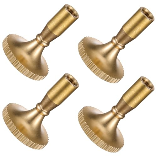 Exircy Brass Lamp Switch Knob, 4 Pack Lamp Turn On/Off Switch Knobs Replacement, Metal Lamps Switchs Knob, Standard Size, Vintage Brass