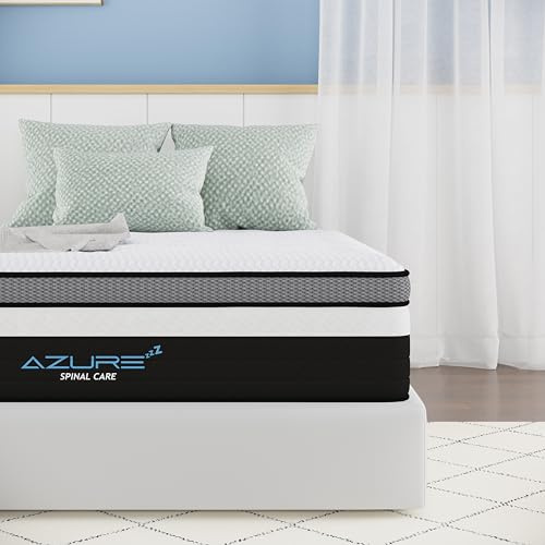 Azure Spinal Care 4FT6 Double Mattress - Firm Orthopedic Support - 100 Night Trial - 10 Inch Hybrid Gel Memory Foam for Back Pain Relief, Motion Isolation, 135x190x25cm