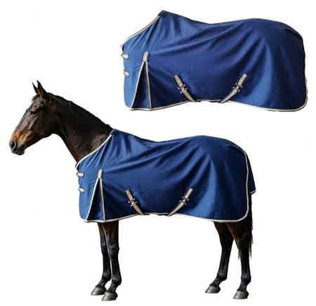 FSXCXBFA Manta Anti-Moscas con Cuello con Cinturó Ligereza Manta De Montar para pastos y pastoreo,57in(145cm)
