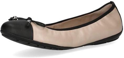 CAPRICE Damen Ballerinas aus Leder mit Lack, Beige (Beige Comb), 38 EU