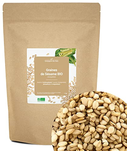 Graines de Sésame BIO (complètes) - La Compagnie des Sens - 1kg - Phosphore & Magnésium - Sans Sel Ajouté