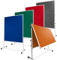 Floordirekt Filz Moderationstafel | Mobil & Klappbar | Filztafel Pinnwand mit feststellbaren Rollen | Metaplanwand Doppelseitig nutzbar | Inkl. Stellfüße & Rollen (150 x 120 cm, Blau)