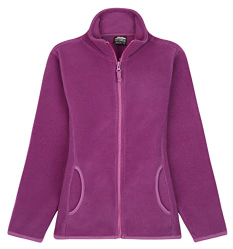 CityComfort Giacca in Pile con Zip Fleece Jacket Giacca con Cerniera Giubbotto Maglia Bambina Bambino 3-16 Anni (Viola, 5-6 anni)