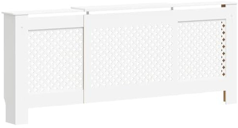 vidaXL Radiator Cover, Radiator Guard for Home Office, Heater Cover for Living Room Decorative, Heating Cabinet Protective Cover, White MDF