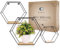 Hauly 3er Set Wandregal Schwarz Metall Hexagon – Industrial Wandregale Modern für Wohnzimmer Deko – Wandregal Sechseckig, Deko Wandregale Metall (kein Holz) inkl. Zubehör
