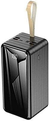 Power Bank 100000 mAh bärbar laddare externt batteri med LCD digital display 3 ingångar 4 utgångar snabbladdning Powerbank (storlek 100000 mah, färg: svart)