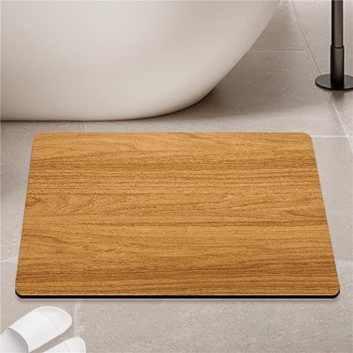 keepmore Diatomita Piedra Alfombra de Baño Antideslizante de Secado Rápido Alfombrillas de Baño Tablón de Madera Textura Diatomita Alfombrilla de Ducha Exterior Absorbente Alfombrilla de Ducha